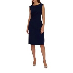 Sachin & Babi NEWMid Length Stretch Crepe Cocktail Dress Navy Sz 6 MSRP $450‎